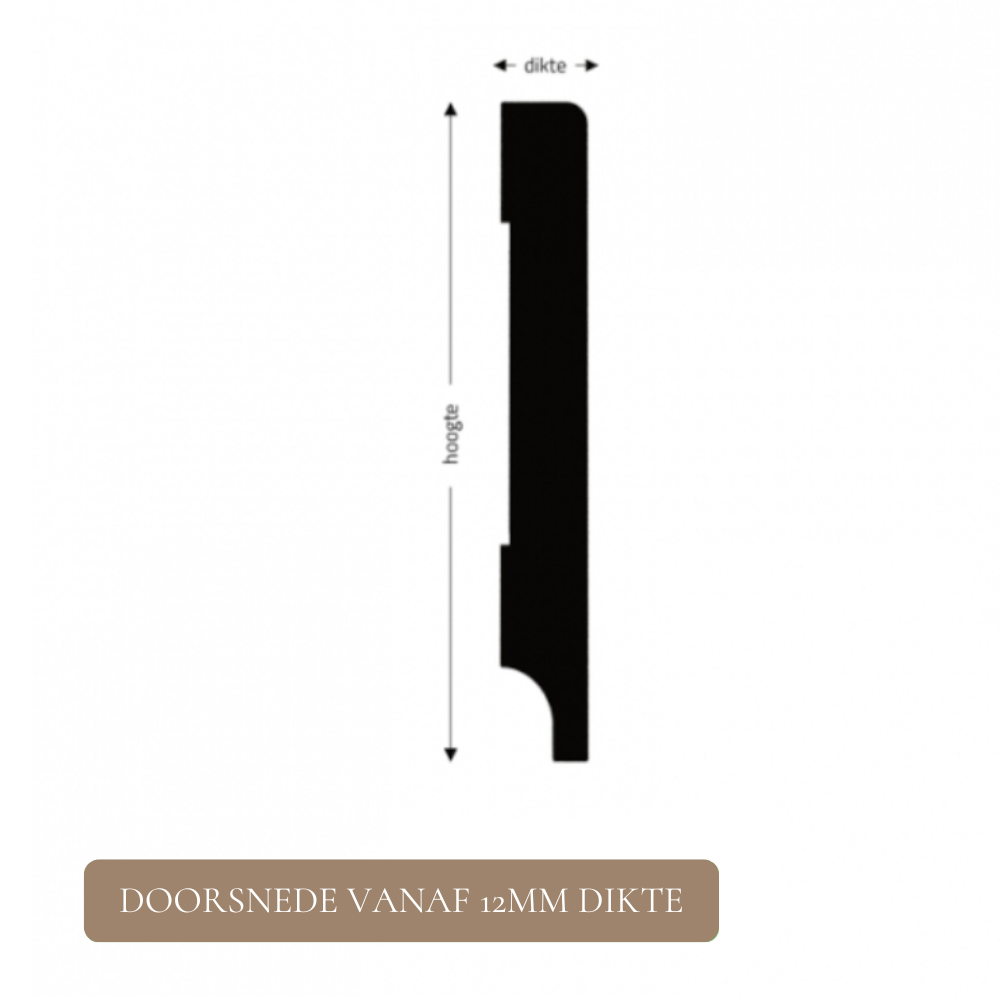 Strakke plint - MDF - RAL 9010 Zuiverwit