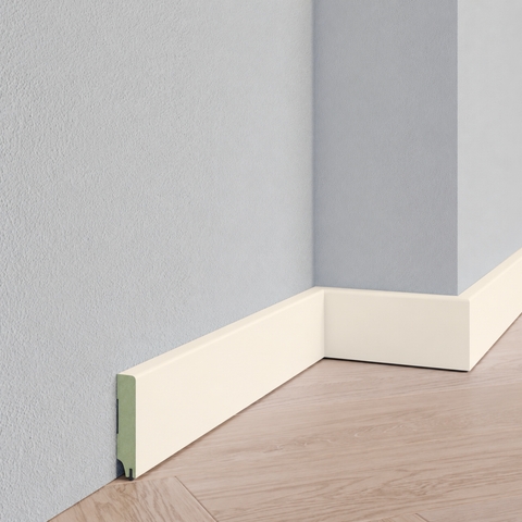 Strakke plint - MDF - Geluid reducerend - RAL 9001 Cremewit