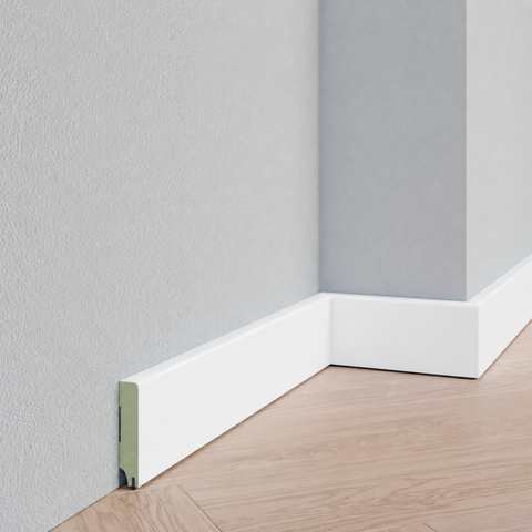 Strakke plint - MDF - Geluid reducerend - RAL 9003 Signaalwit