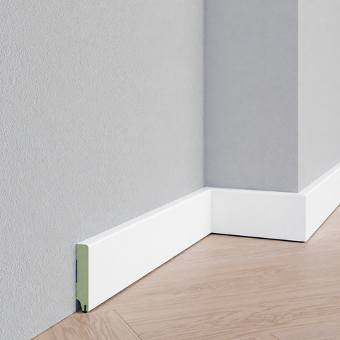 Strakke plint - MDF - Geluid reducerend - RAL 9016 Verkeerswit