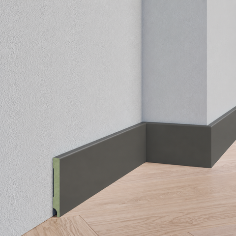 Strakke plint - MDF - RAL 7022 Ombergrijs