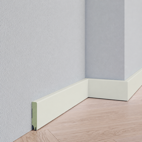 Strakke plint - MDF - Geluid reducerend - RAL 9002 Grijswit